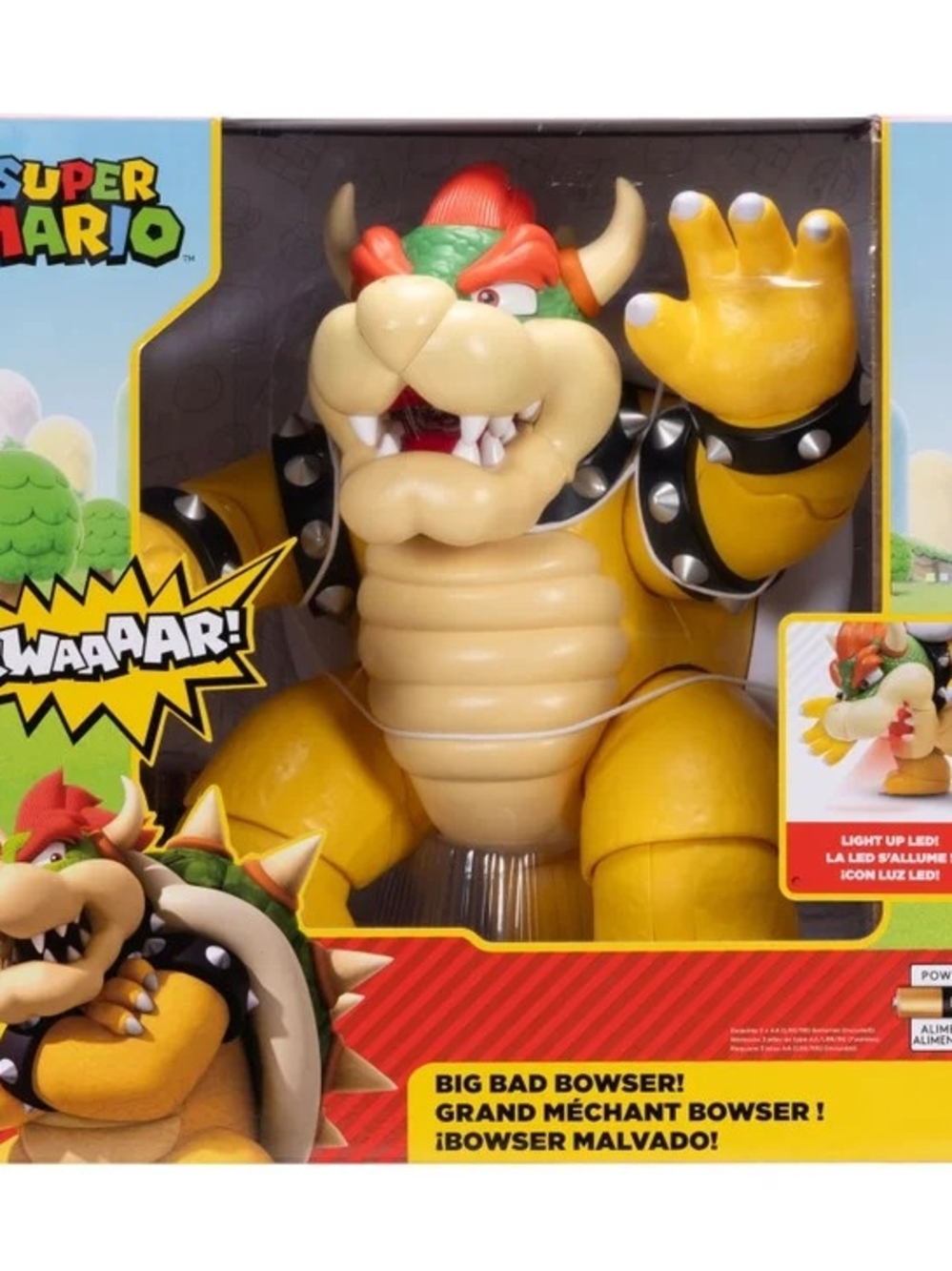 Nintendo Super Mario Big Bad 12" Bowser  Action Figure – Lights Up, Sounds *NIB*
